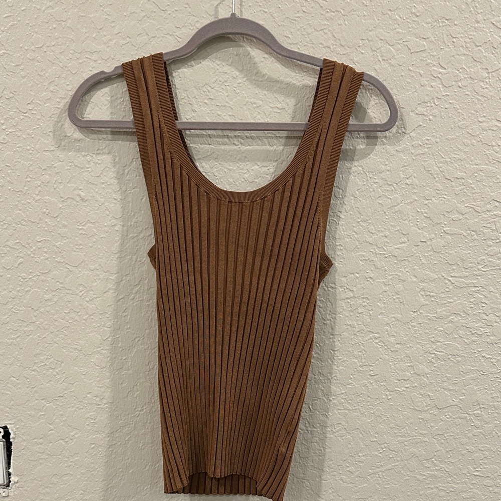 Veronica Beard Brown Ribbed Women's Top size XL